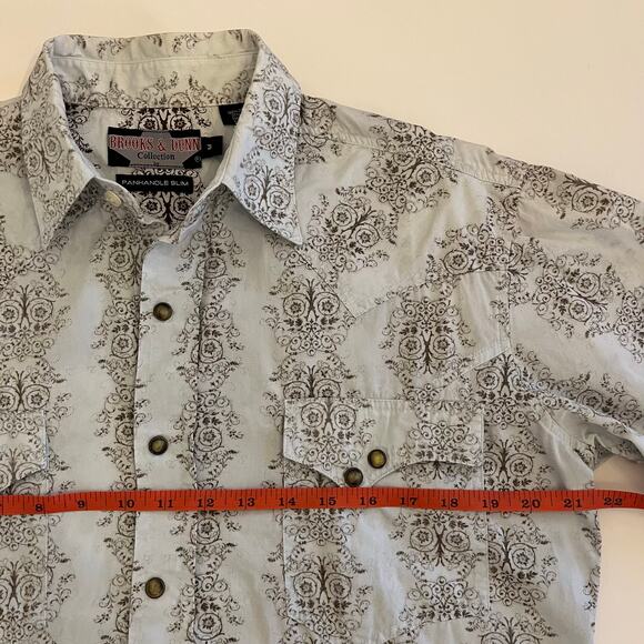 Panhandle Slim Brooks & Dunn Collection Shirt Mens M Western Pearl Snap Blue - Picture 14 of 16